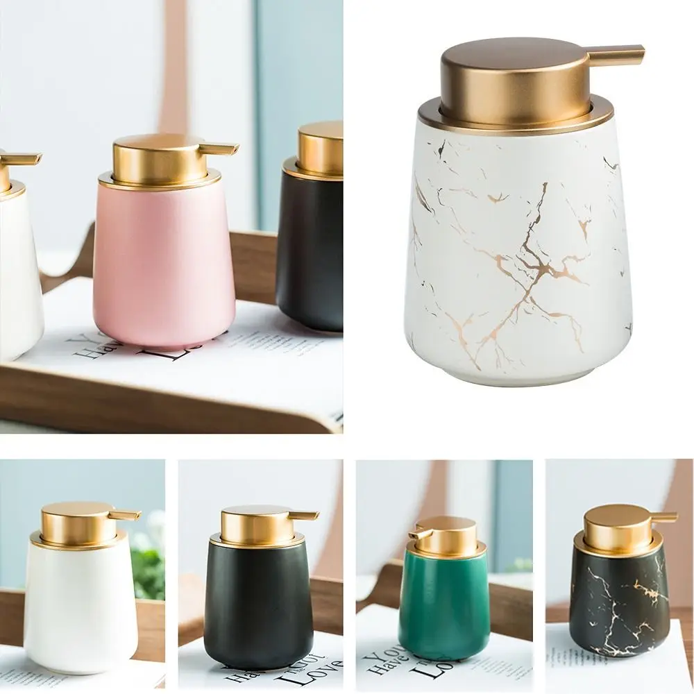 

Ceramic Lotion Soap Bottle Easy To Press Leak-Proof Soap Pump Dispensers Refillable Marble Pattern Cosmetic Container Hotels