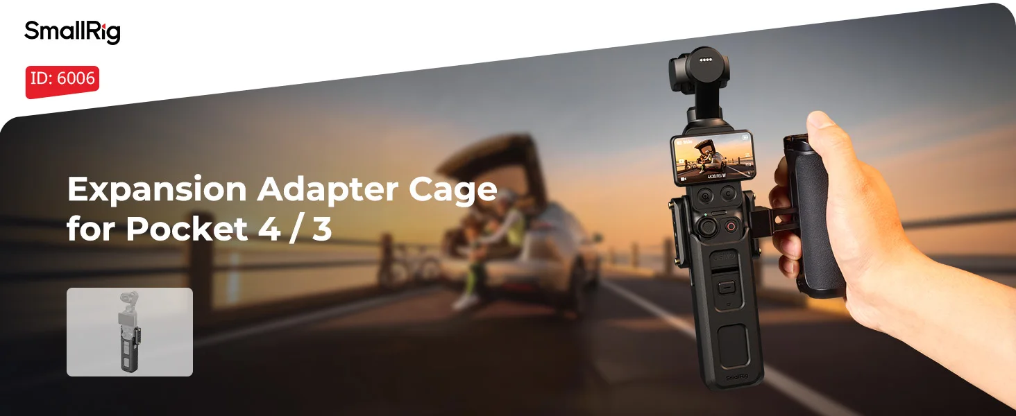 SmallRig Erweiterungsadapter-Käfig für DJI Osmo Pocket 4 Pro / 4 / 3 mit Bidirektionaler Magnethalterung für Action 6 Adapter 6006 – Detail 1