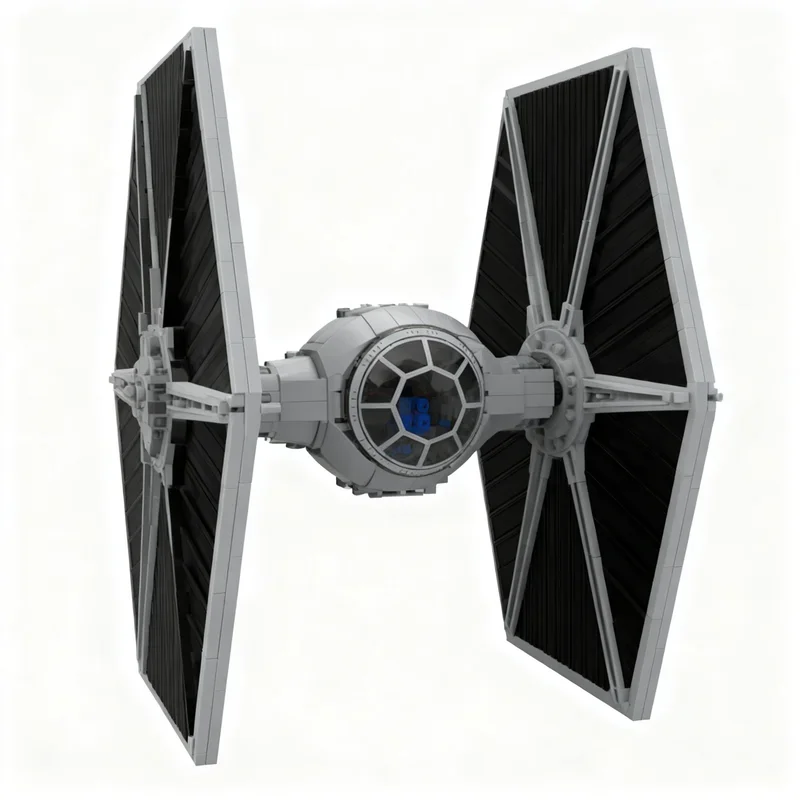 

NEW 608PCS Star Battle Movie MOC TIED Infuriator Space Fighter Model DIY Creative Display Assembly Building Blocks Birthday Gift