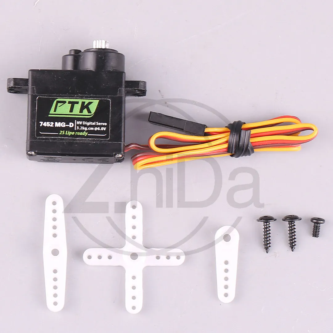PTK 7452MG-D 12g Digital Metal Gear Servo 9g Size Remote Control Fixed Wing Model Aircraft Yinyan 08MAII