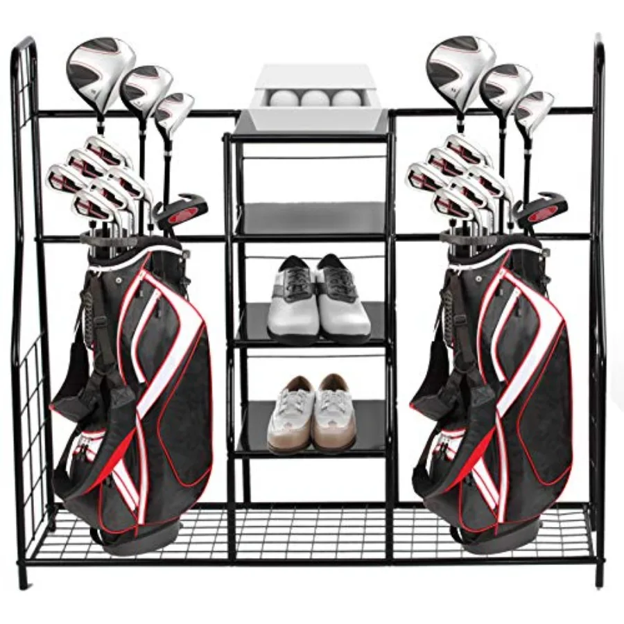 

Home-it Golf Organizer Extra Large Golf Bag Sports Dual Storage Organizer for Clubs Balls Gadgets Accessories Equipment in Blac