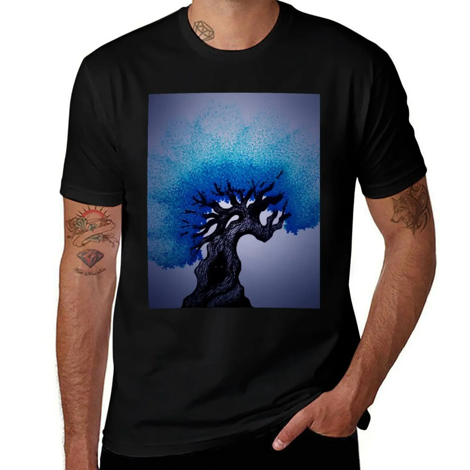 hidden in blue T-Shirt Quick Dry Sports Short Sleeve Tee T-Shirt