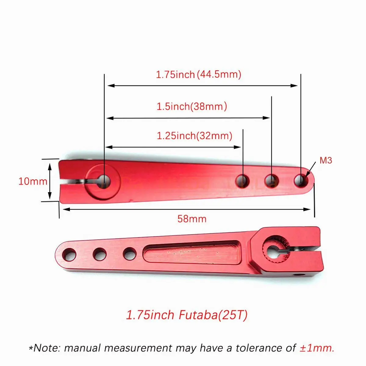 

1pc 25T Servo Arm Alu Heavy Duty Servo Horn-Half Arm 1.75" For Futaba M3 RC Airplane Model Car Helicopter Multircotor