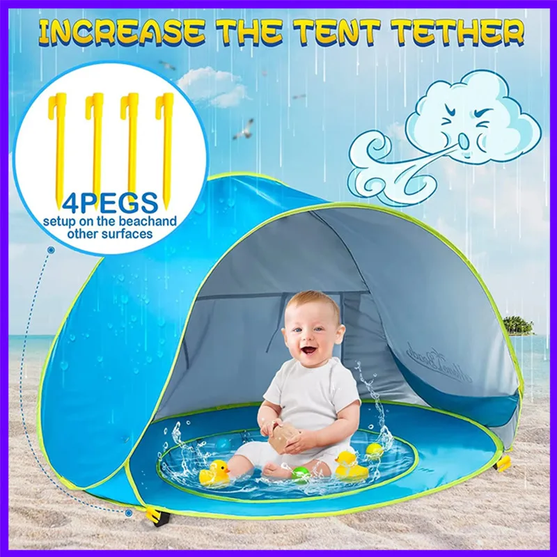 UV-bescherming Baby Strandtent Zon Onderdak Draagbare Outdoor Zwembad Speel Schaduw voor KidsBaby Zwemmen Speelgoed Kinderen Water Spelen ﻿