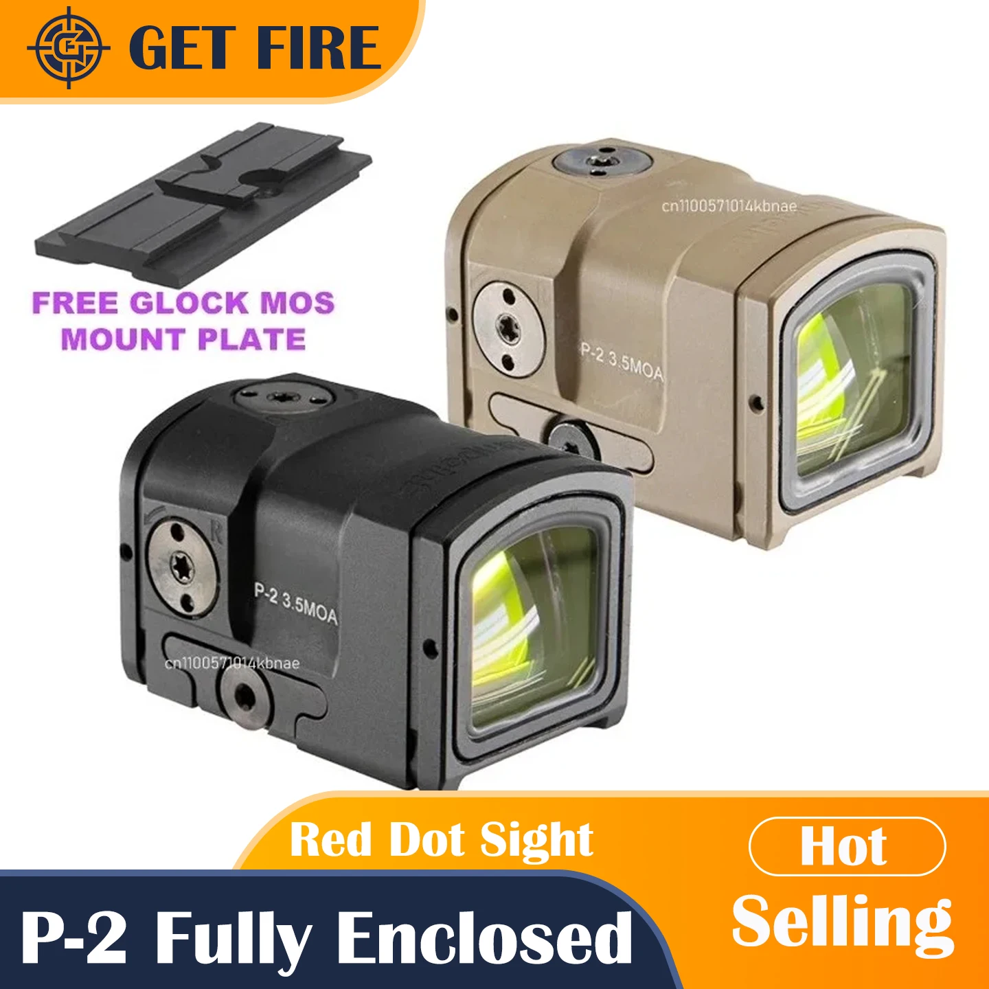

P-2 Fully Enclosed Red Dot Sights Glock MOS Sight Pistol Handgun Optic Reflex Holographic Sight Rifle Scope Collimator 20mm Rail