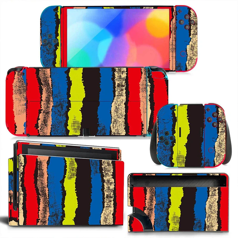 For Nintendo Switch OLED Accessories Marbling Sticker Full Set Transparent Protective Case For Switch Accessories Console Games