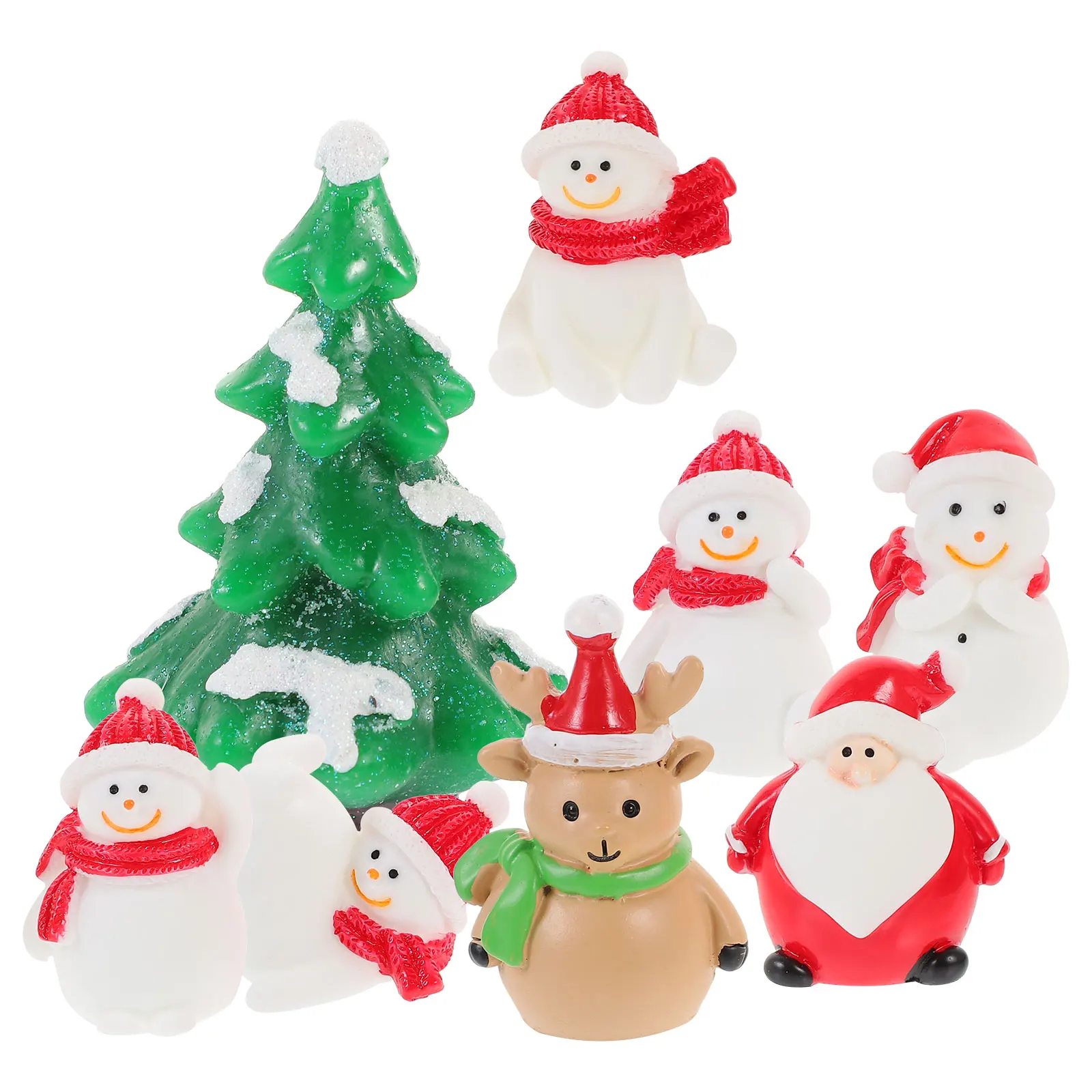 

8 Pcs Christmas Decorations Snowman Ornaments Xmas Mini Chrismtas Miniature Mother