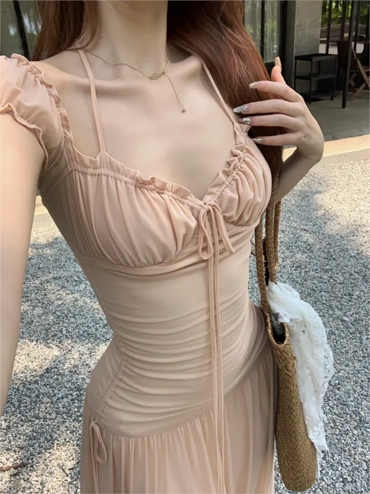 New Summer Women Elegant and Chic Fashion Party Dress Vintage A-Line Slim Bodycon Party Prom Birthday Vestidos Female Clothes