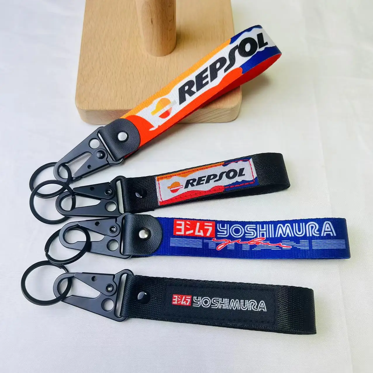 Motorcycle Keychain Racing Bike Keyring Nylon Lanyard Cool Key Tag For Yoshimura REPSOL OHLINS TEIN 93 POLICE Moto Accessories