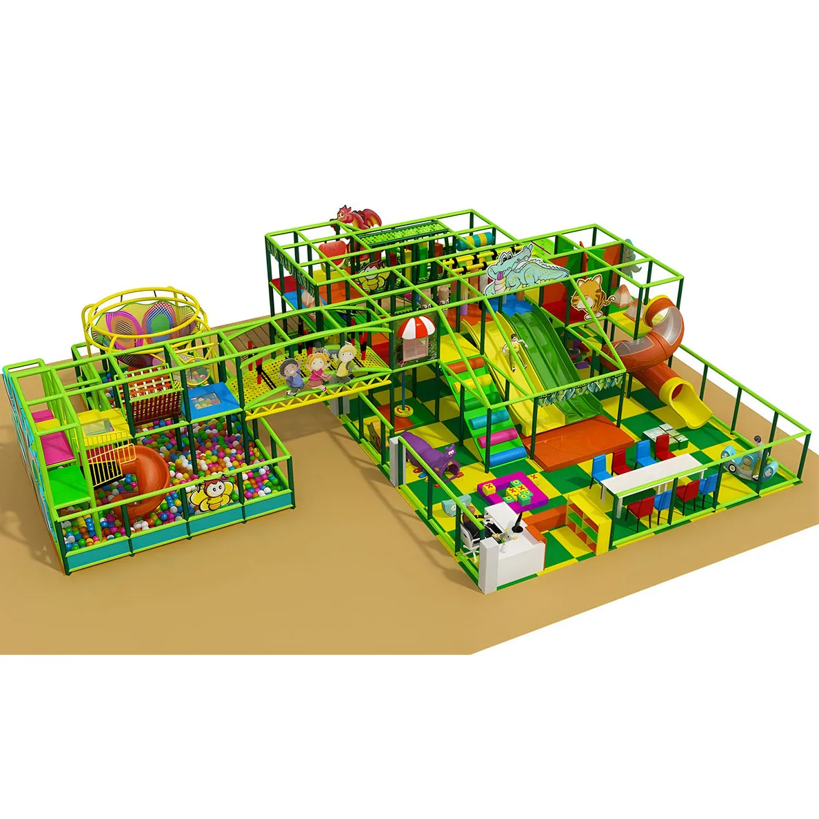 Jungle Theme Kids Play Park Games Indoor Soft Play Playground for Adventure Park