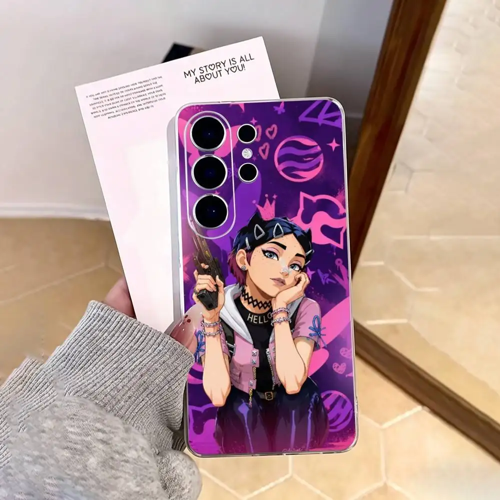 Popular V-Valorant C-Clove    Phone Case For Samsung S25,S24,S21,S22,S23,S30,Ultra,S20,Plus,Fe,Note,10,9,5G Transparent Cover