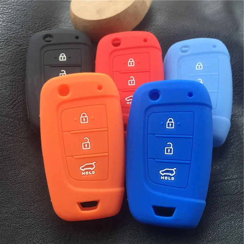 Silicone Car Key Cover for Hyundai Kona CELESTA Elantra Solaris 2017 Santa Fe Tucson Verna i35 i40 Genesis F flodingkey shell