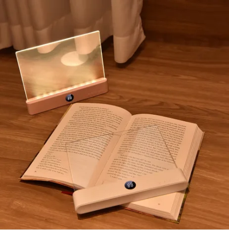 2-in-1 USB Rechargeable LED Book Light Night Light, 3 Color Modes Stepless Dimmable Reading Lamp with Time