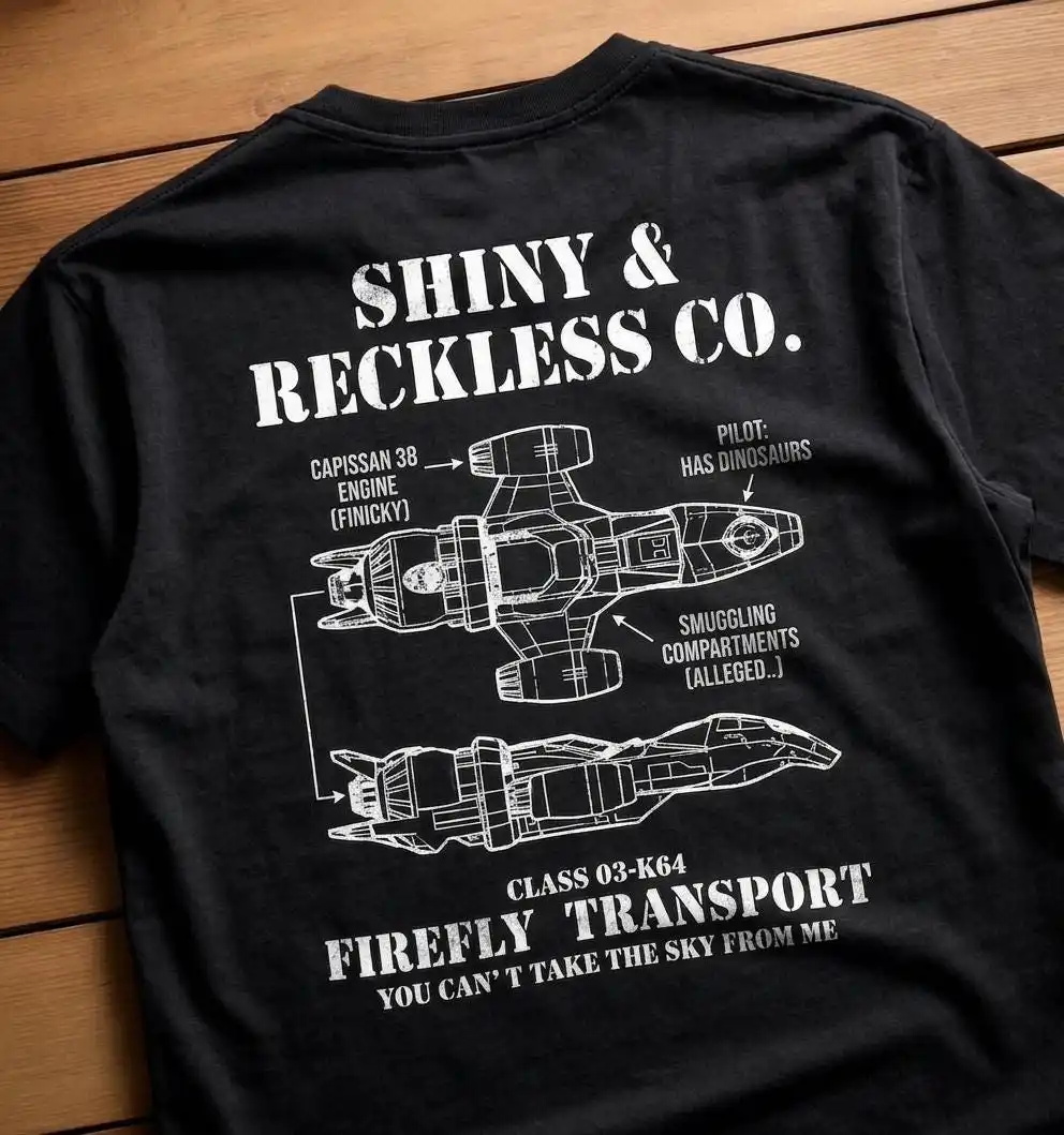 Shiny And Reckless Firefly Class T-Shirt | Browncoat Academy