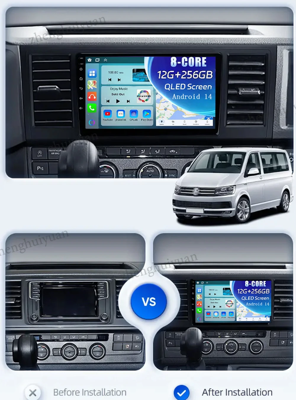 For VW Volkswagen Caravelle 6 T6 2015-2020 DSP Car Radio Multimedia Video Player Android 14 Auto Carplay Navigation GPS DVD