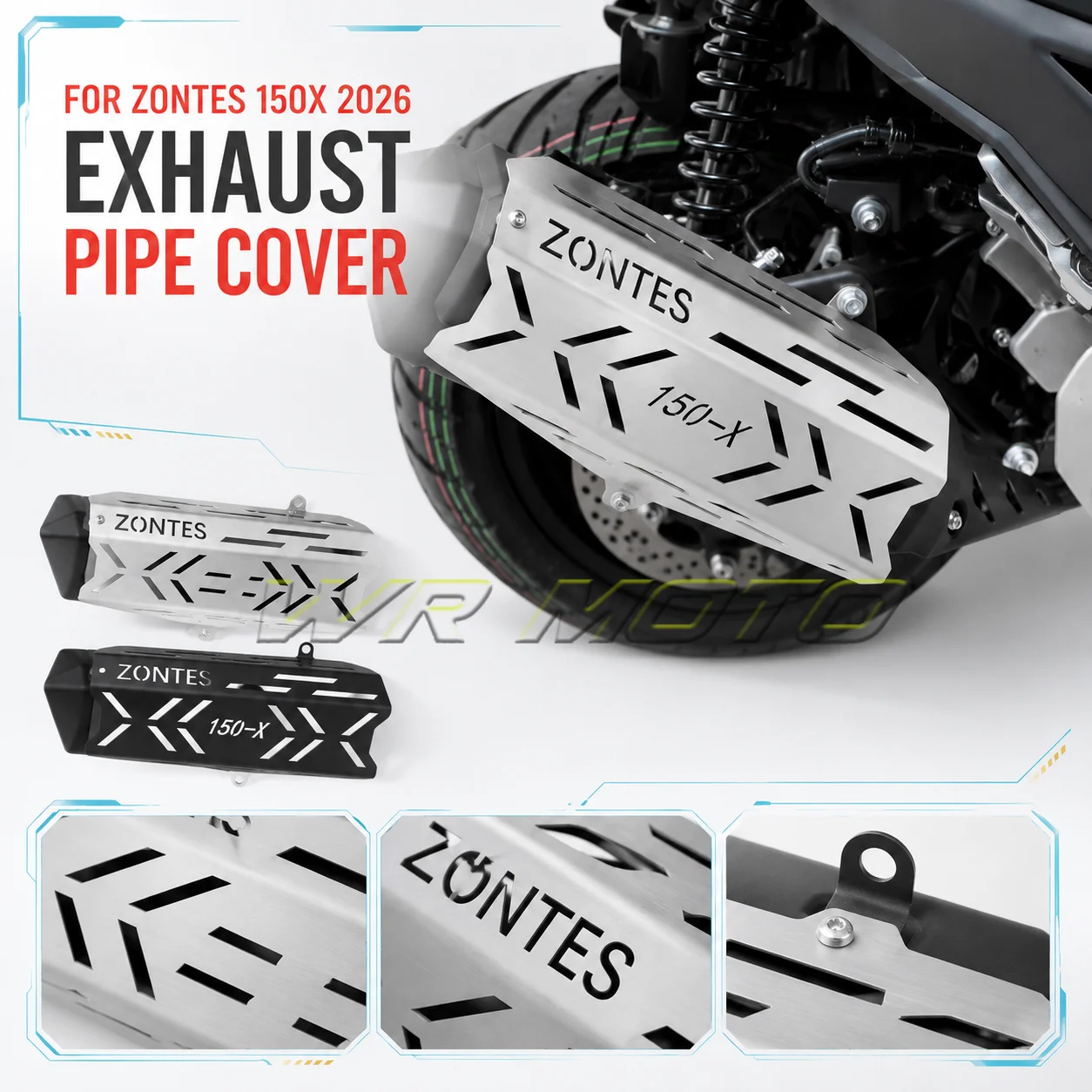Exhaust Pipe Anti‑Scald Heat‑Insulation Protector Decor Cover Fit For 2026 ZONTES 150X Scooter