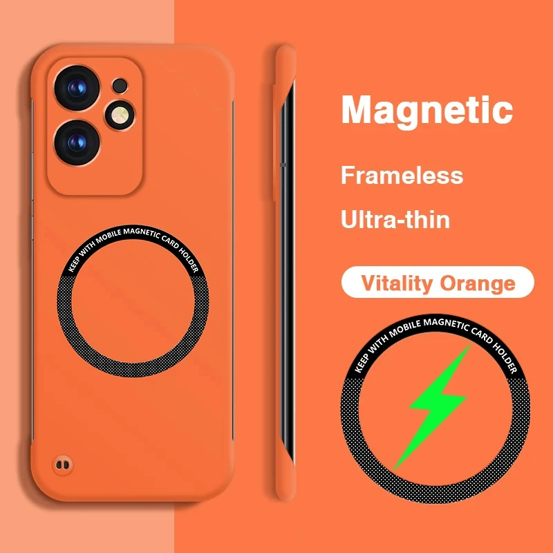 Slim Magnetic Wireless Charging Mobile Case for OPPO Realme GT6 GT 6 RealmeGT6 5G China Frameless Shockproof Hard PC Phone Cover