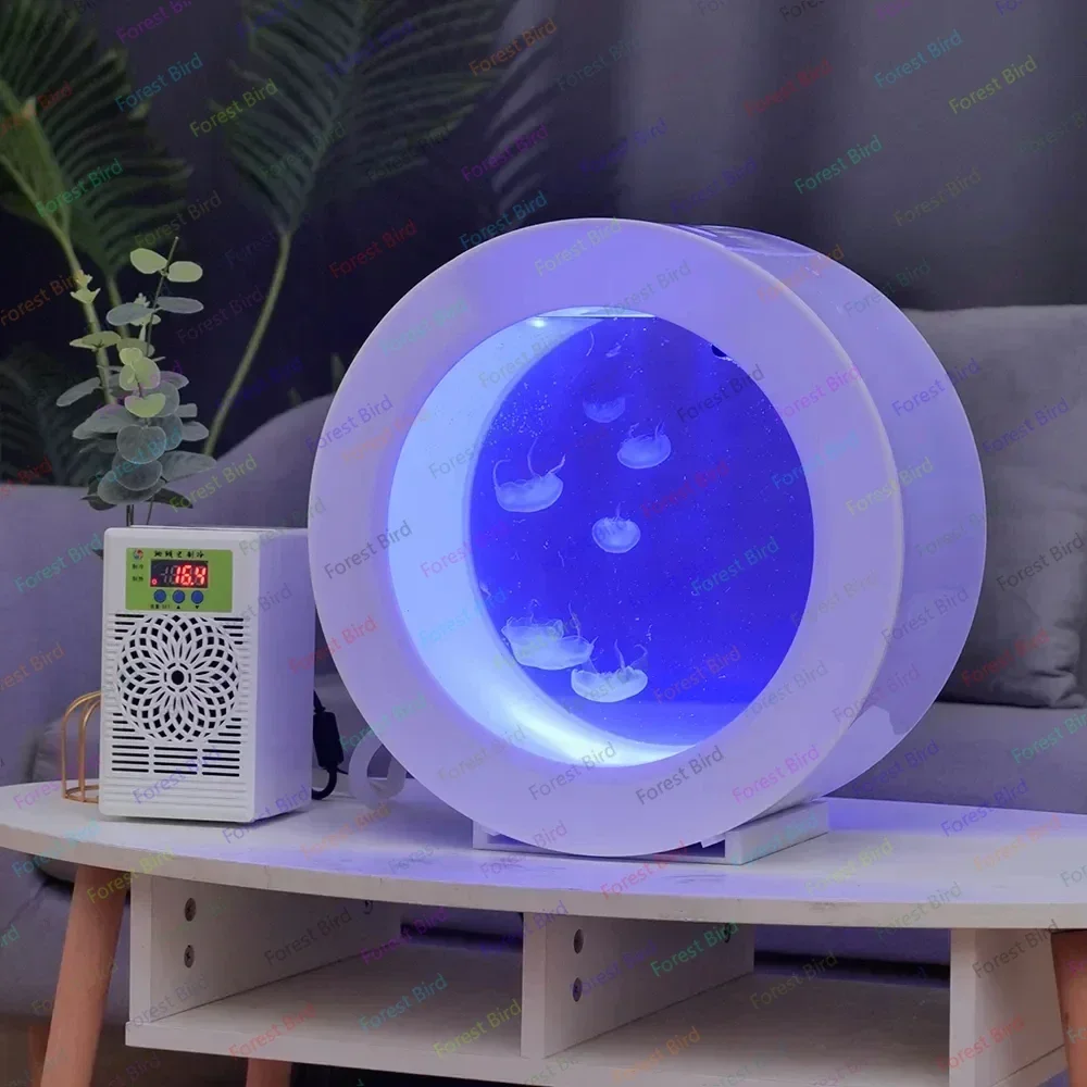 

8L/18L Desktop Acrylic Jelly Fish Tank Small Aquarium Household Gift round Aquarium Creative Fish Tank Aquarium Supplies