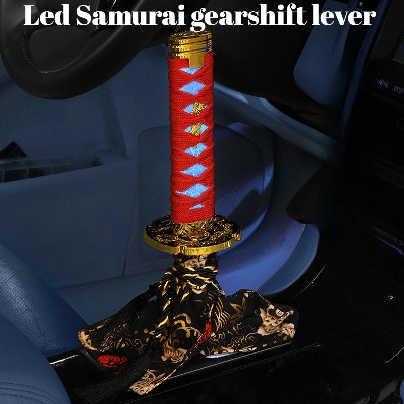 

Universal Cars 2000-2025 LED Samurai Style Gear Shift Knob Manual Transmission Shifter Knob Black Red Car Interior Racing