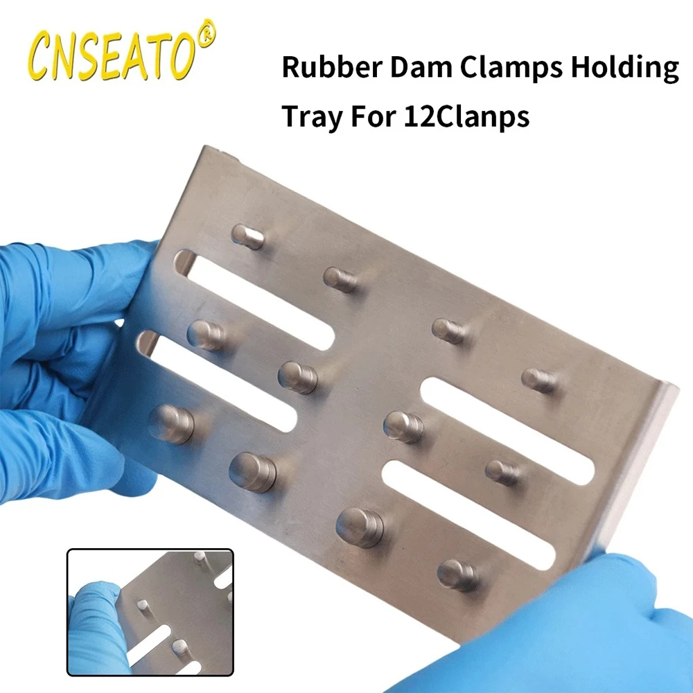 1 Set Dental Endodontic Rubber Dam Clamps Restorative Clips Dam Clamp Sheets Stainless Steel Tray Holder Orthodontic Equipment