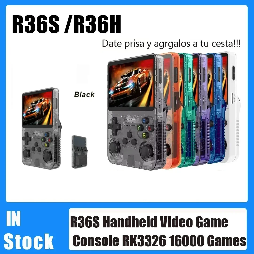 Console per videogiochi portatile retrò Open Source R36S Sistema Linux Schermo IPS da 3,5 pollici Lettore video tascabile portatile Giochi da 64 GB 128G