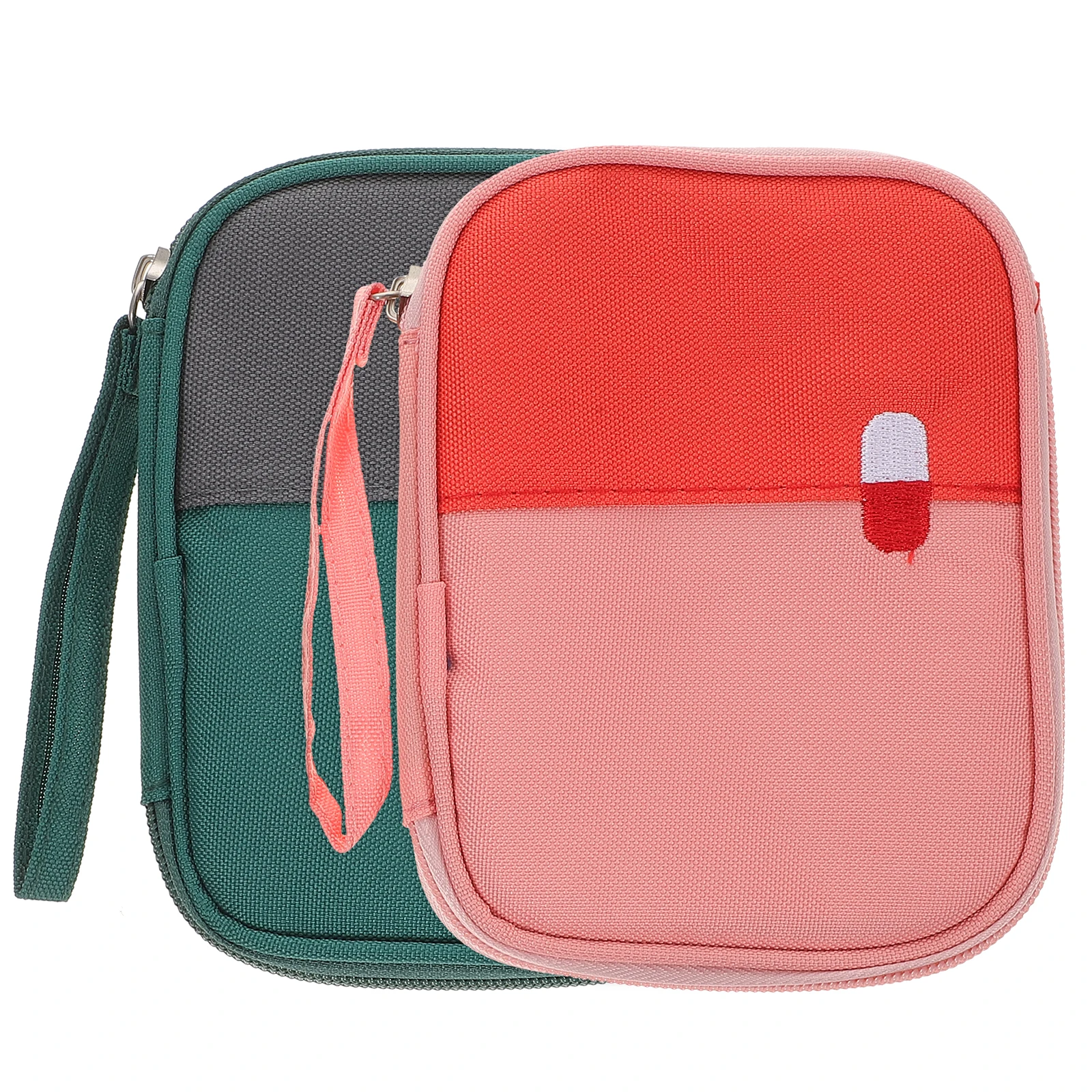 

2 Pcs Storage Bags Box Travel Medicine Kit Pouch Aluminum Alloy Medical Supply