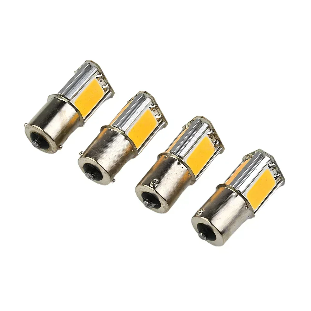 

4pcs Car Amber 1156 G18 BA15s 4 COB LED Car Tail Brake Bulbs Turn Signal Light Auto Bcakup Reverse Lamp 12V DC