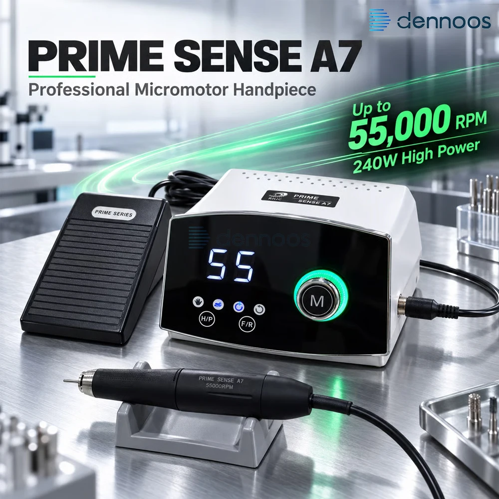 240W PRIME SENSE A7 Dental Lab Micromotor Handpiece High Speed 55000rpm Electric ISO CE for Polishing Jewelry Nail