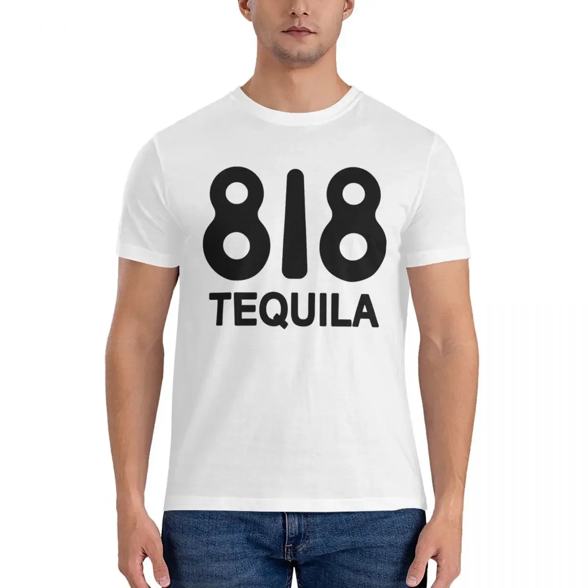 Camiseta de algodón con Logo de Tequila para hombre, camisa de gran tamaño con cuello redondo corto, Tops de verano, S-6XL, 818, Merch 818
