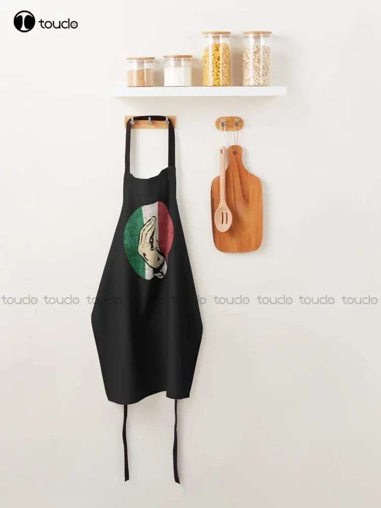 Italian Hand Gesture Sing Language Funny Italy Flag Vintage Apron Black Aprons For Women Men Unisex Adult Custom Cooking Aprons