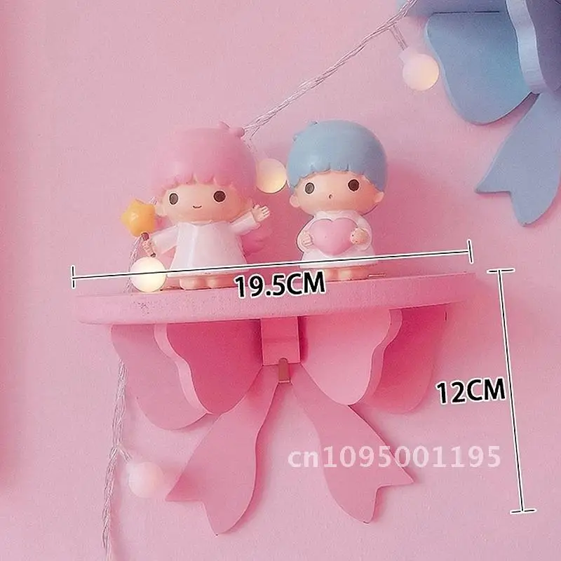 Cute Wooden Bow Shelf Nordic Display Toy Decoration Rack Decor Party Kids Room Wall-mounted Shelves Pink Girl Frame Birthday