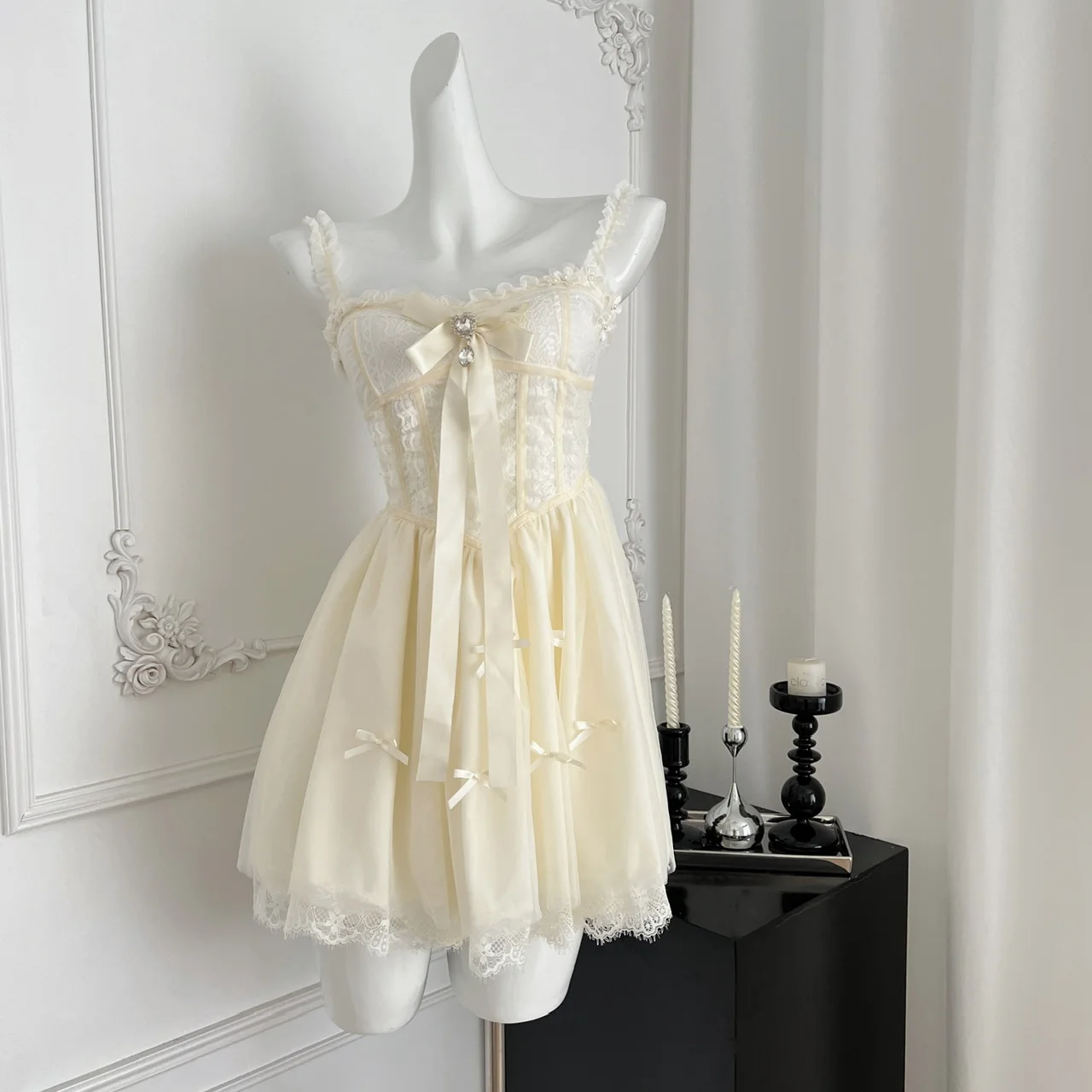 

2025 Summer Women Ballet Core Shoujo Bow Dress Mini Frock Graduation A-line One-Piece Prom Gown Evening Party Coquette Gyaru