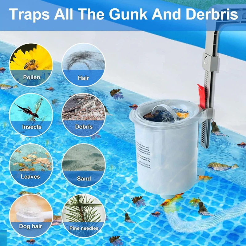 Upgrade Automatic Swimming Pool Surface Skimmer Wall Mount Cleaner  for Above Ground Pool Compatible with Intex Inflatable Pools