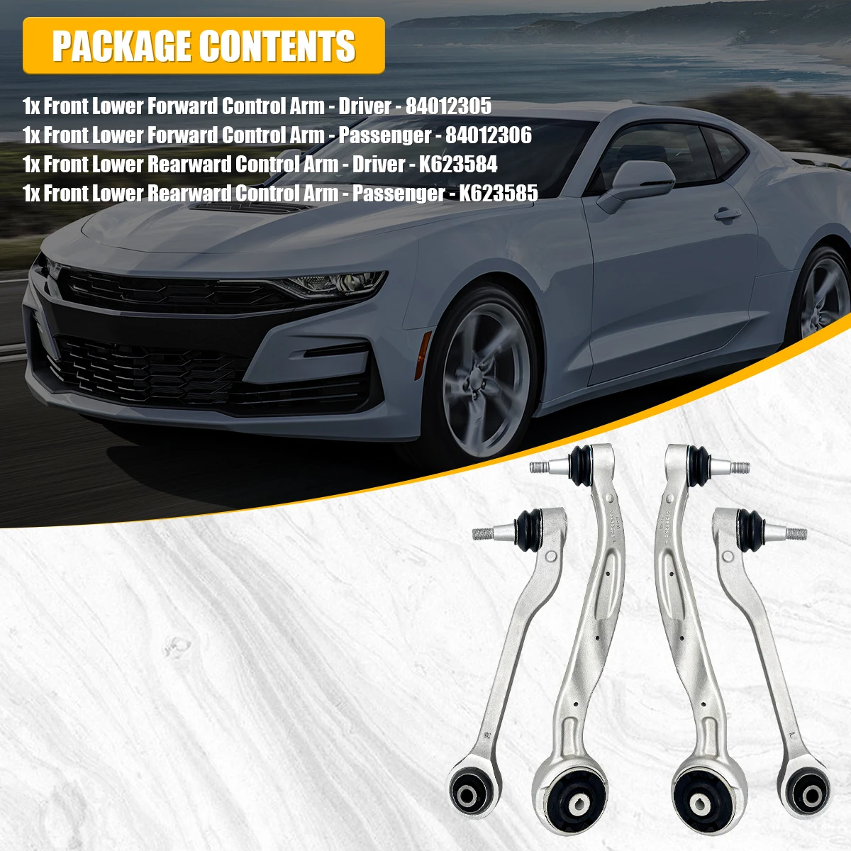 Svenubee 4pcs Front Lower Control Arms LH & RH Suspension Set Kit for Chevrolet Camaro 2016 2017 2018 2019 2020 2021 2022