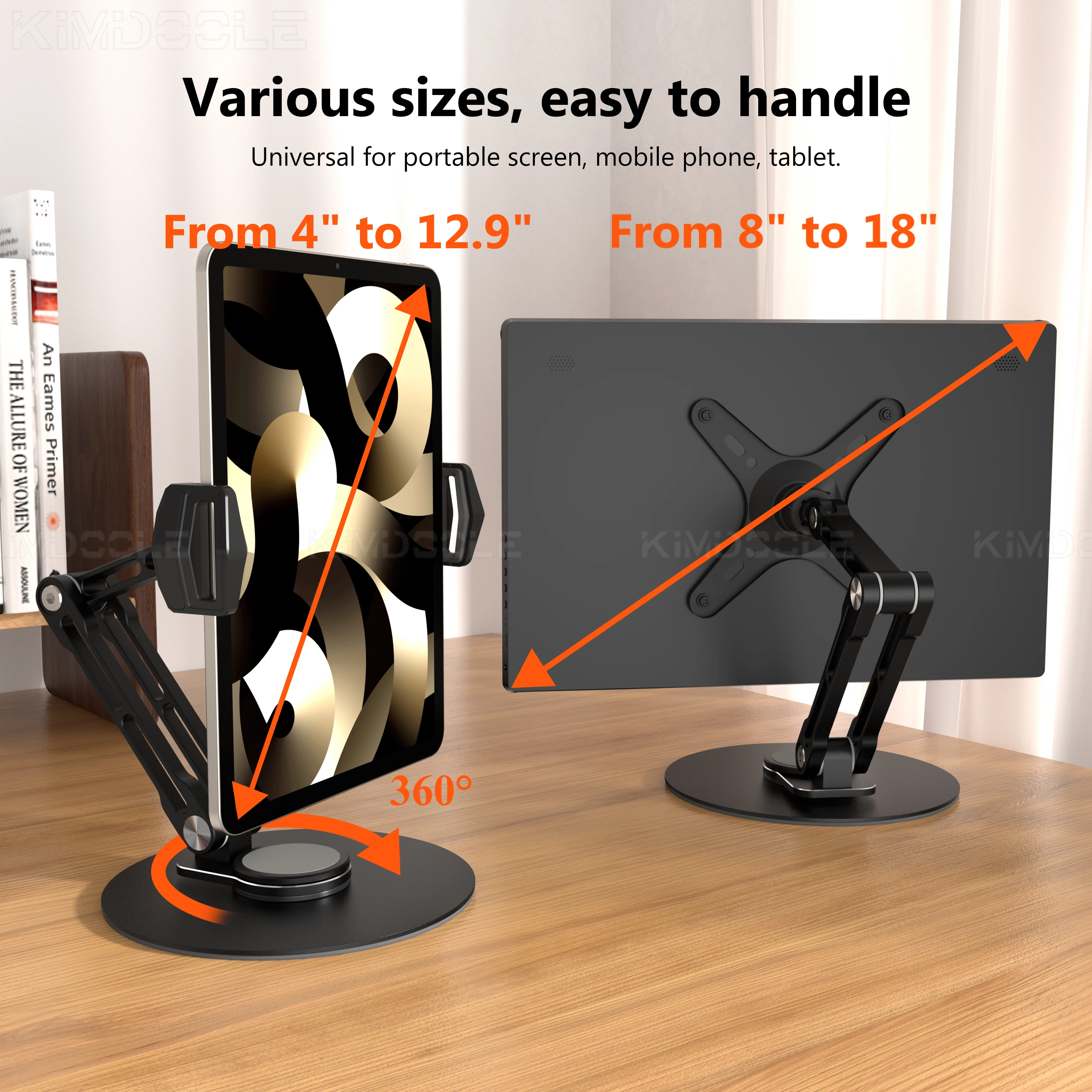 Monitor Foldable Arm Portable Monitor Pad Stand With 360 Rotation Tablet Support Displays Articulated Arm Monitor Accessories