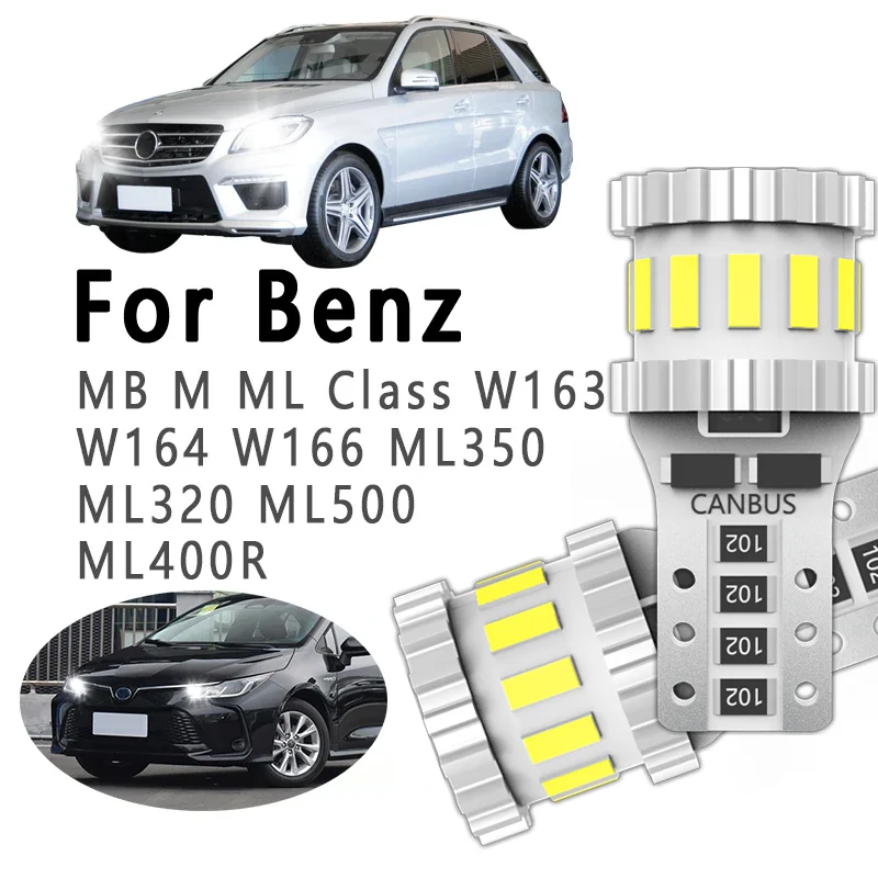 2szt. żarówek LED T10 do Mercedes Benz MB M ML Class W163 W164 W166 ML350 ML320 ML500 ML400 Wewnętrzne światła obrysowe
