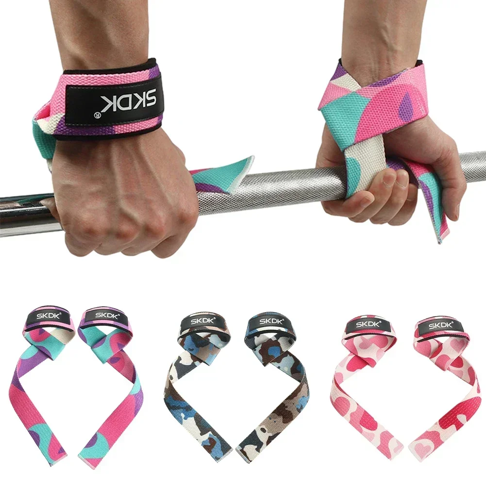 

2Pcs Wrist Lifting Straps Gym Weightlifting Deadlift Strap Cotton Hard Pull Grip Band with Neoprene Padded & Non-Slip Silicone