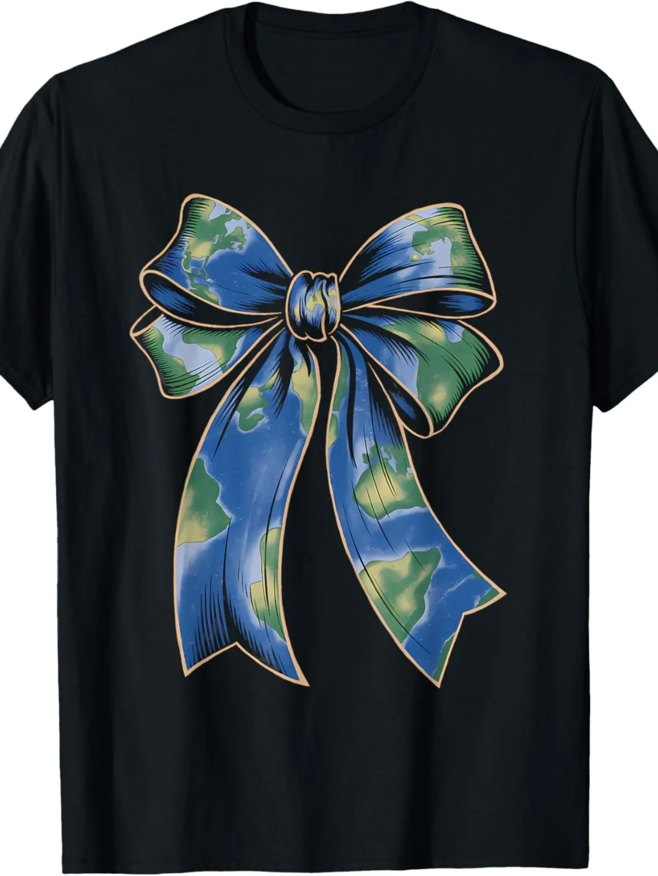 Camiseta Dia da Terra com Gravata Borboleta Earth Save Earth Day 100% Algodão Puro