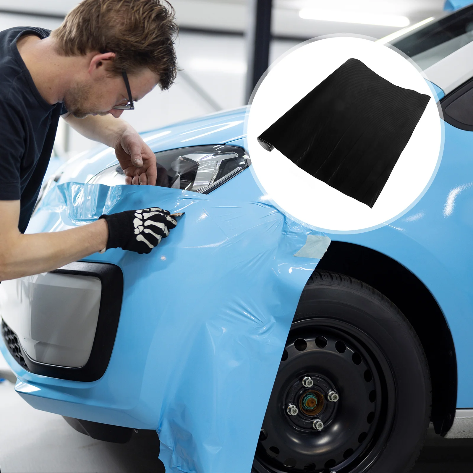 

1 Roll Carbon Fiber Vinyl Wrap Thickened 3D Design For Cars Motorcycles Black Twill Pattern Waterproof Fade Resistant Diy