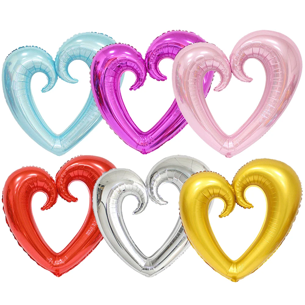 Giant Heart Shaped Foil Balloons 40inch Hook Heart Balloon Romantic Valentine's Day Party Wedding Decoration Large Size Balloons