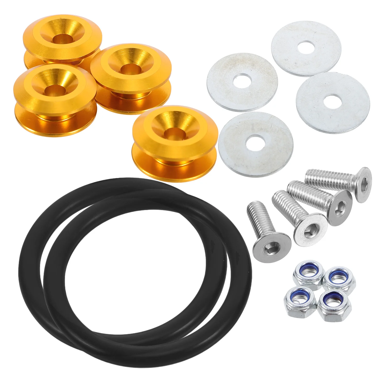 

1Set Car Front Rear Bumper Reinforcement Washer Bolt Kit Durable Aluminum Alloy Compression Resistant Quick Release Bumper