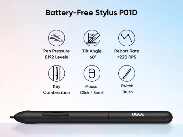 Ugee S640 Digital Graphic Drawing Tablet 6.3x4 Inch with 10 Shortcuts Compatible with Android PC Windows Mac OS for Design