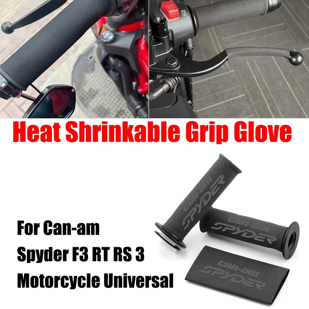 For Can-am Spyder F3 RT RS 3 can-am SPYDER Motorcycle Universal Heat Grip Cover Shrinkable Non-slip Rubber Glove