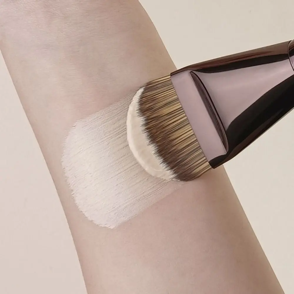 Brocha para base ultrafina, lengua ancha, sin polvo, corrector, sin marcas, máscara de cabeza plana, herramientas de belleza para mujer