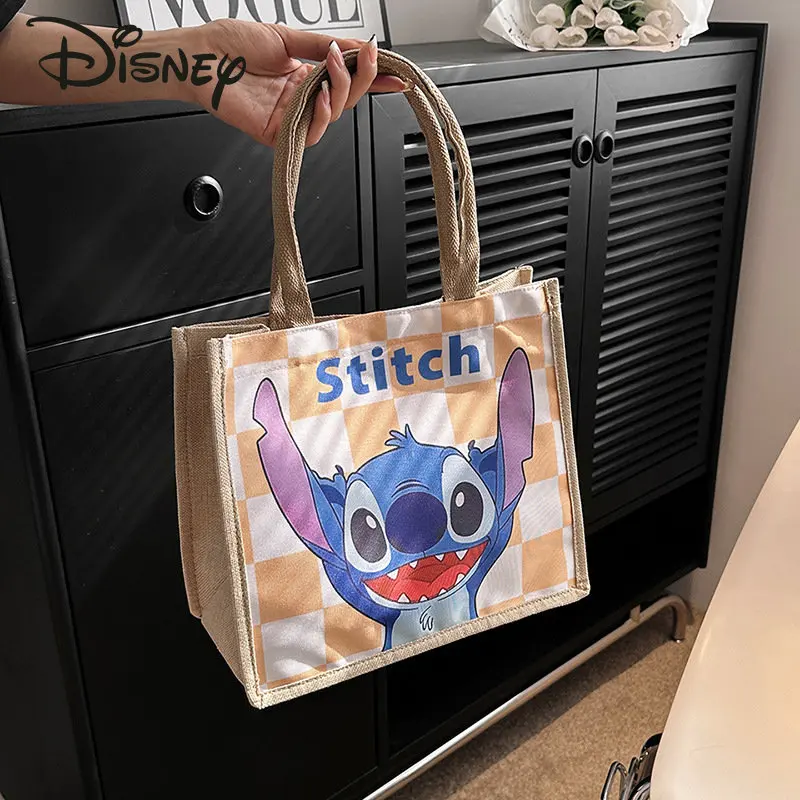 Disney Stitch Women's Handbag Fashion High Quality Low Price Canvas Bag Cartoon Casual Large Capacity Girls' Shoulder Bag