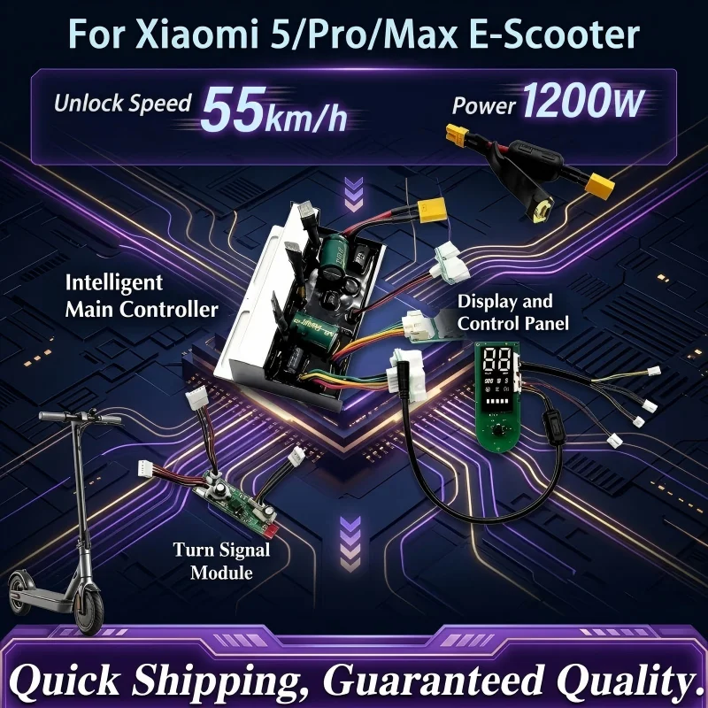 

Smart Controller Kit for Xiaomi Mi5/Pro/Max Scooter - 55km/h Unlock, Dashboard & Turn Signal Module Included Universal 1200W