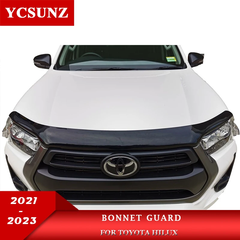 

Acrylic Bonnet Guard For Toyota Hilux 2021 2022 2023 4x2 4x4 Front Bug Hood Deflector Protector Double Cab Car Accessories