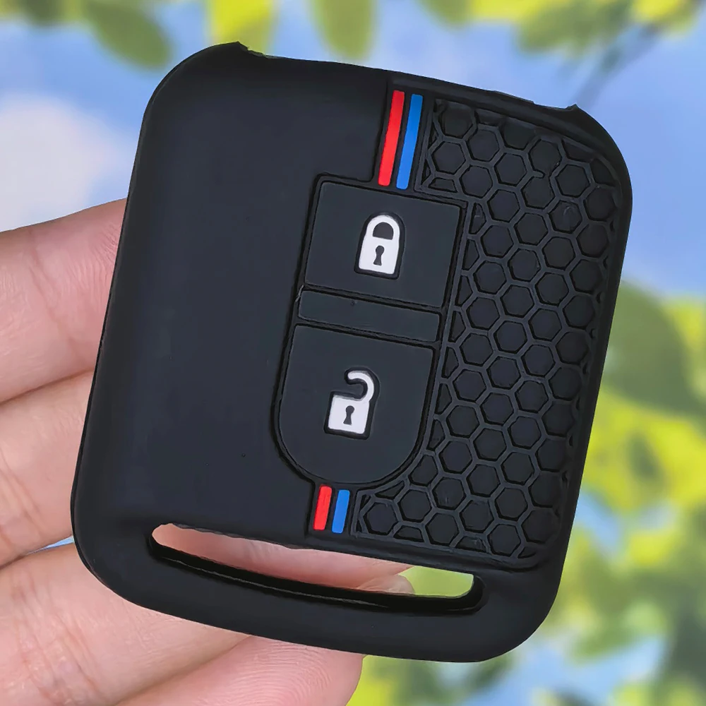 Sport‑Stripe Honeycomb Key Protector For Nissan Tiida X‑Trail Navara Qashqai J10 Pathfinder Primera P12 Silicone Remote Cover