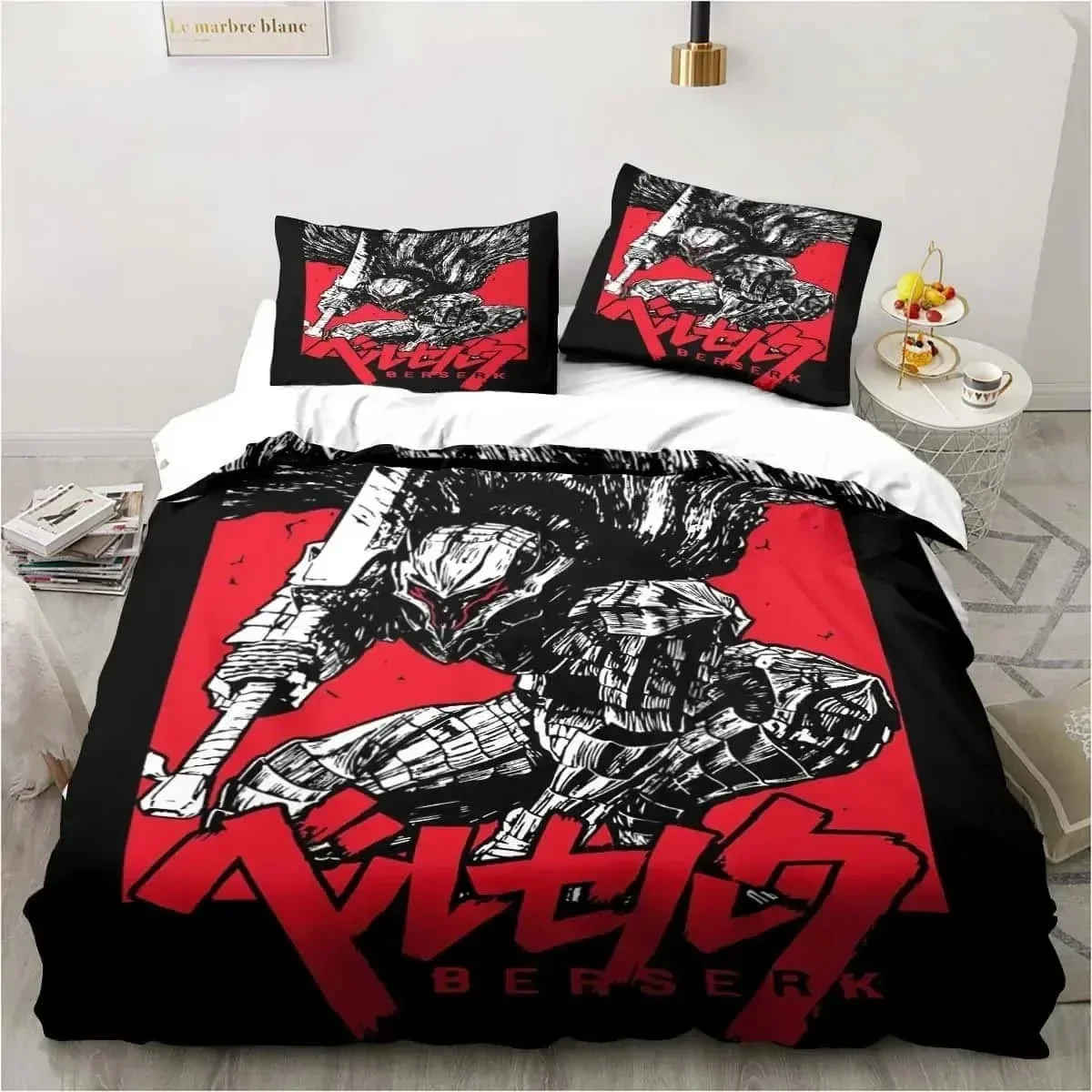 

New Fashion 3D Printed Anime Berserk King Twin Double Child Bedding Set Microfiber or Polyester Duvet Cover Set Home Textiles