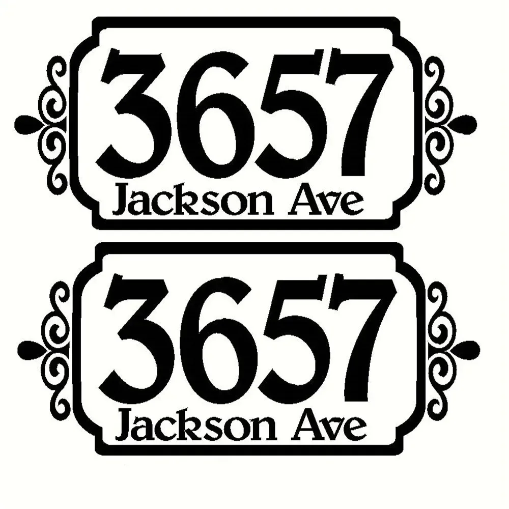 Customized Framed Mailbox Sticker Vinyl Decal Address Mail Box House Number  set of 2